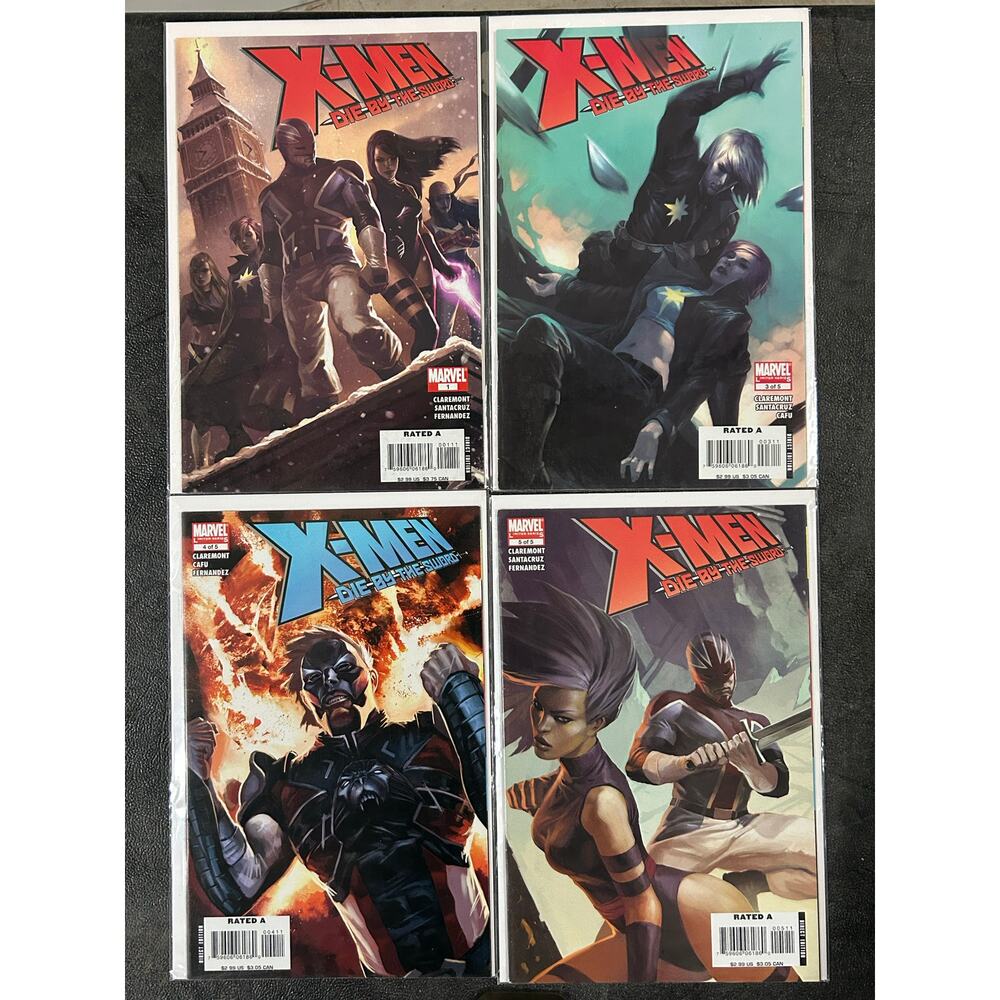 X-Men Die By The Sword #1, 3, 4, 5 (2007 Marvel) Lot of 4
